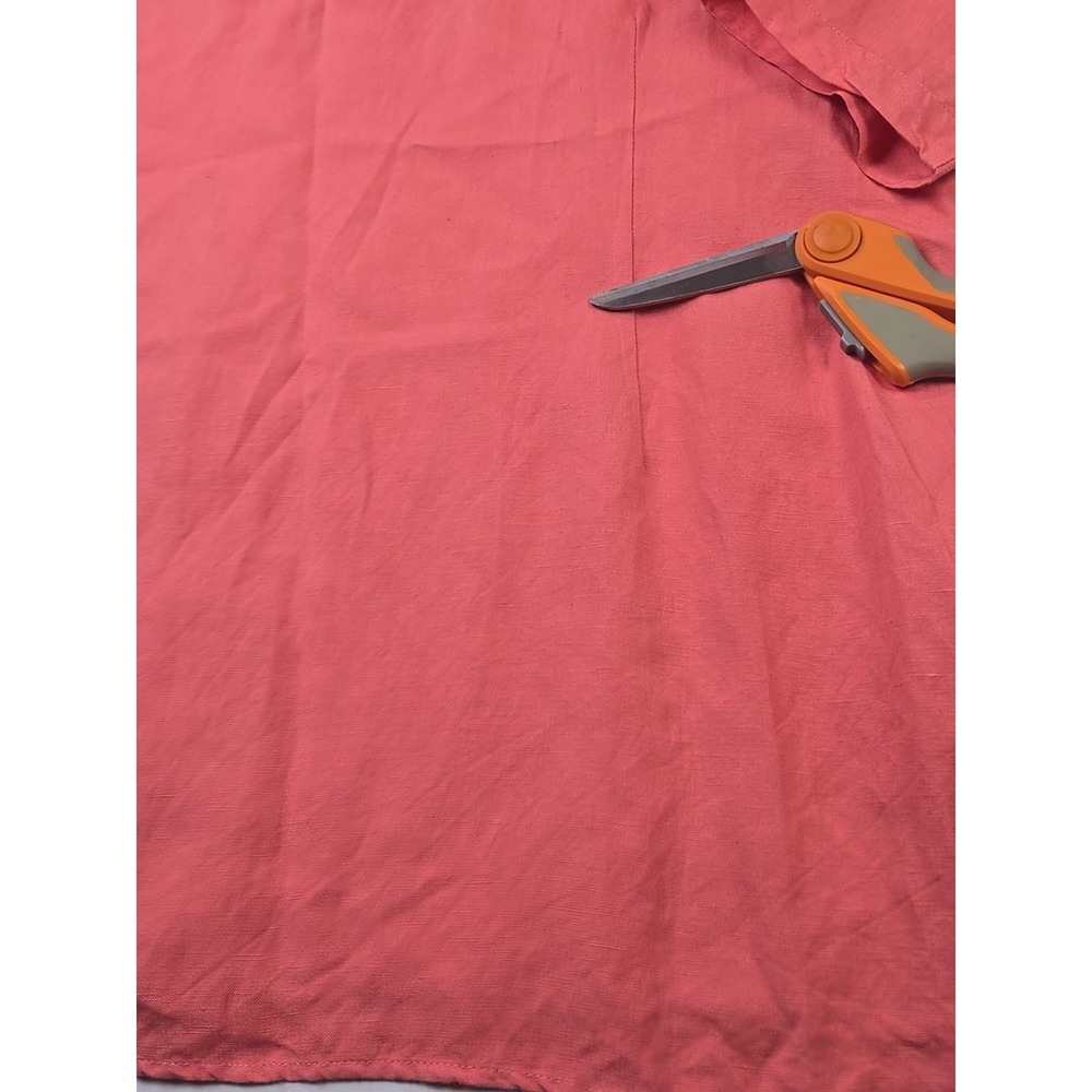 Ashley Stewart Coral Linen & Rayon V-neck Side-Zip Tunic Top Plus 22w - Picture 3 of 7